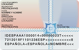 Reverso del documento